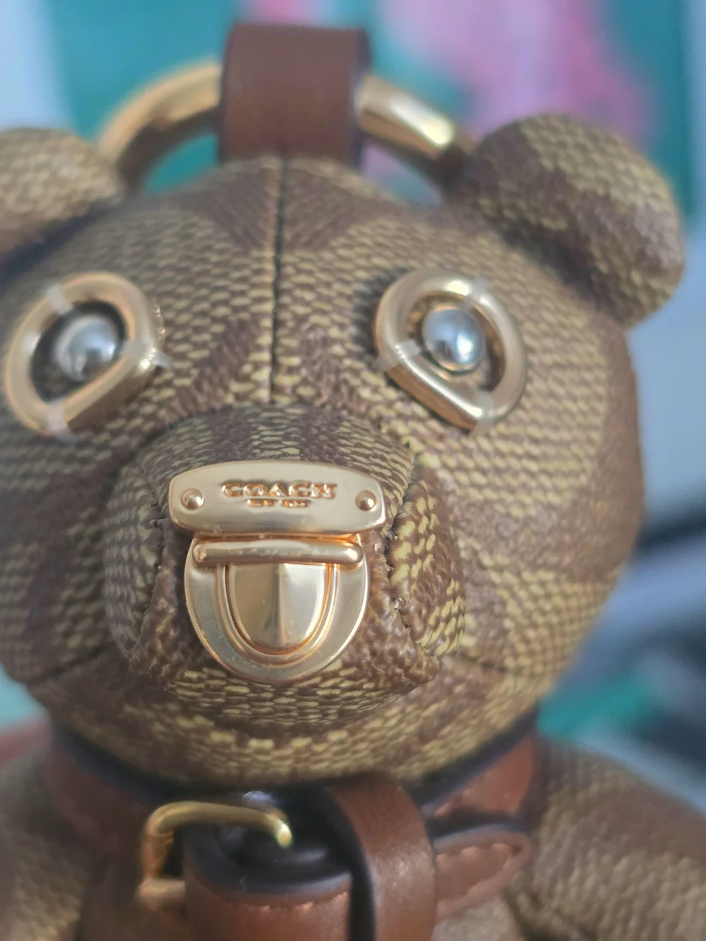 Coach Collectible Brown Teddy Bear Charm - NWOT